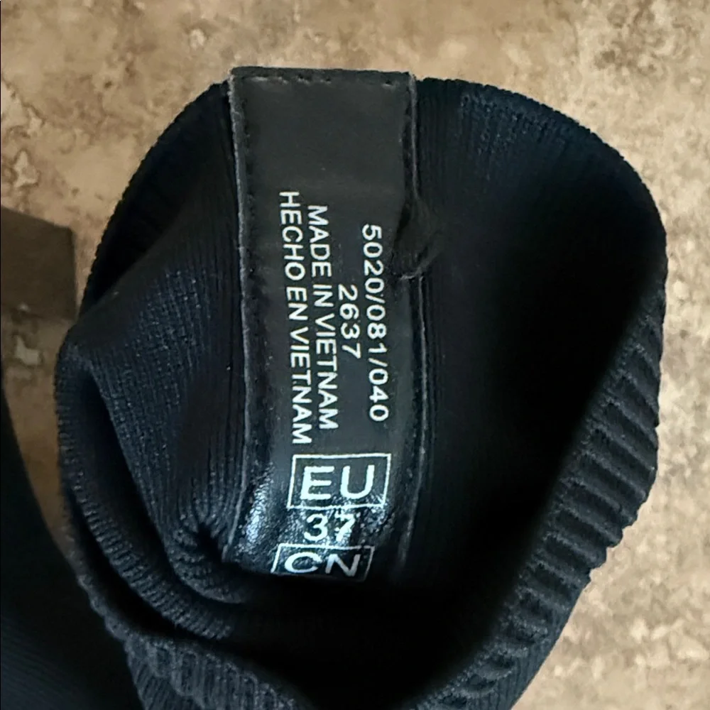 Zara Black Heeled Sock Boots - Picture 7 of 7